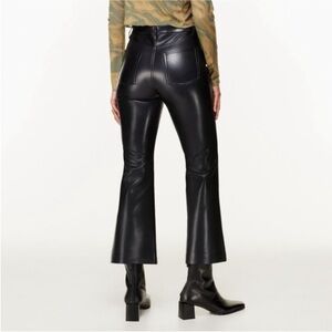 Wilfred Black Leather Flare Pants